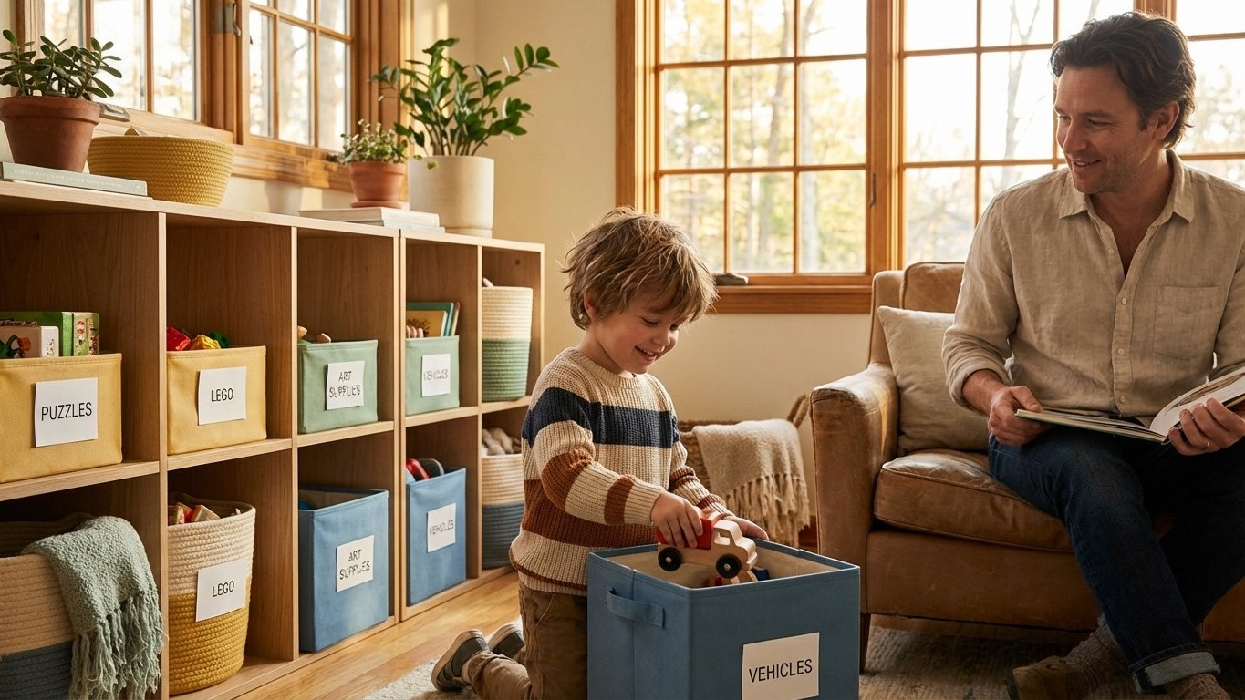 Rangement des jouets : organiser par zones pour réduire le bazar (et les disputes)