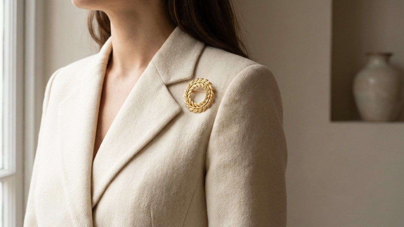 J'ai déplacé ma broche de quelques centimètres et soudain, tout le blazer avait une autre allure