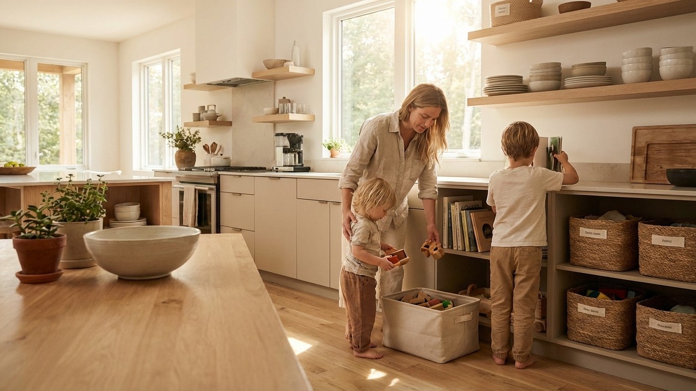 Organisation maison avec enfants : routines, rangement et autonomie au quotidien