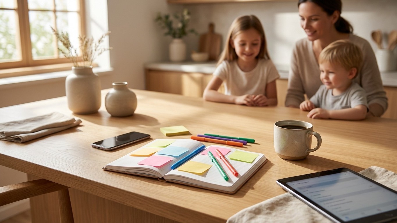 Organisation planning famille : calendrier, routines et répartition des tâches