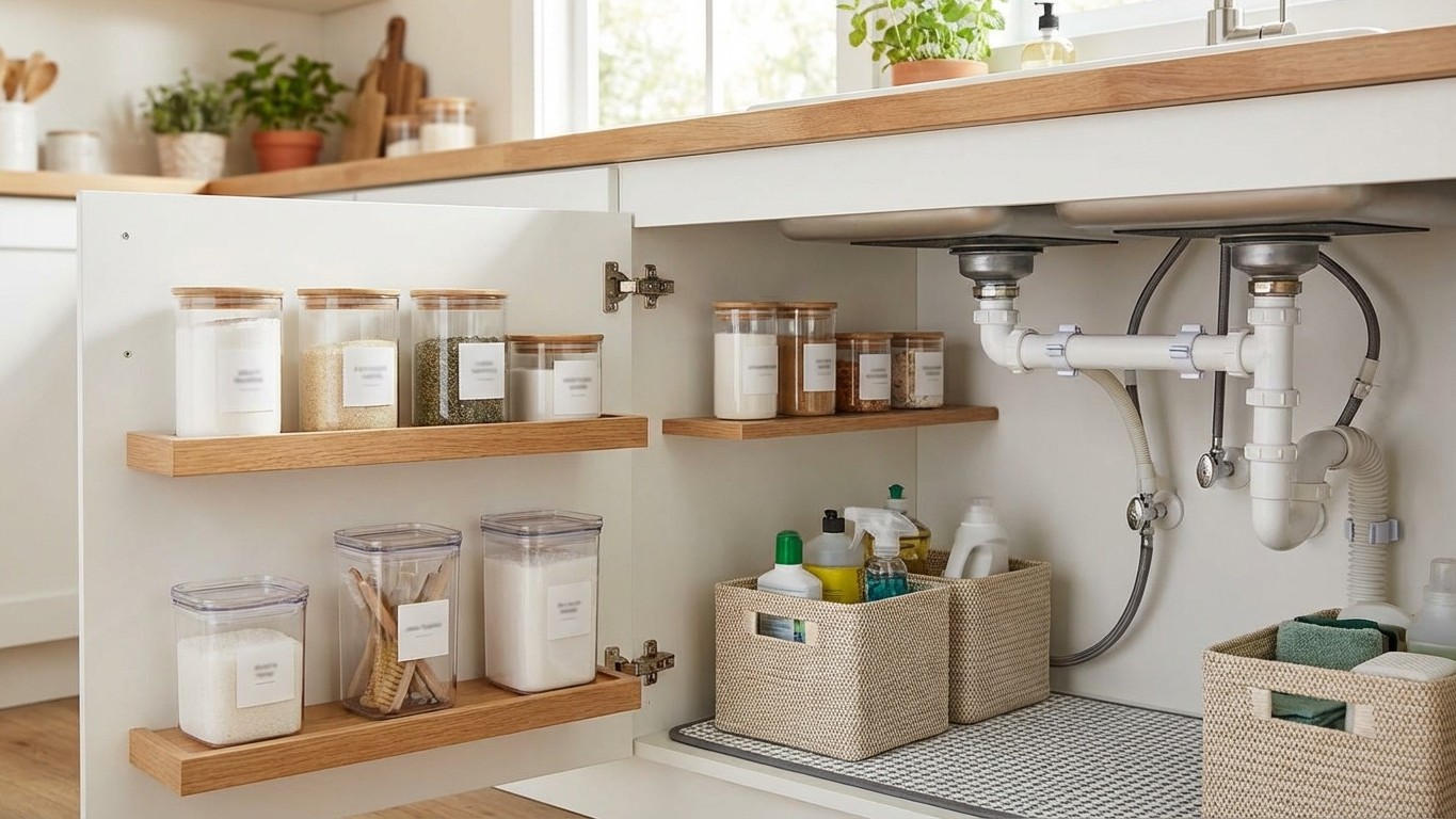Rangement sous l’évier : produits ménagers, sécurité enfants et anti-fuites