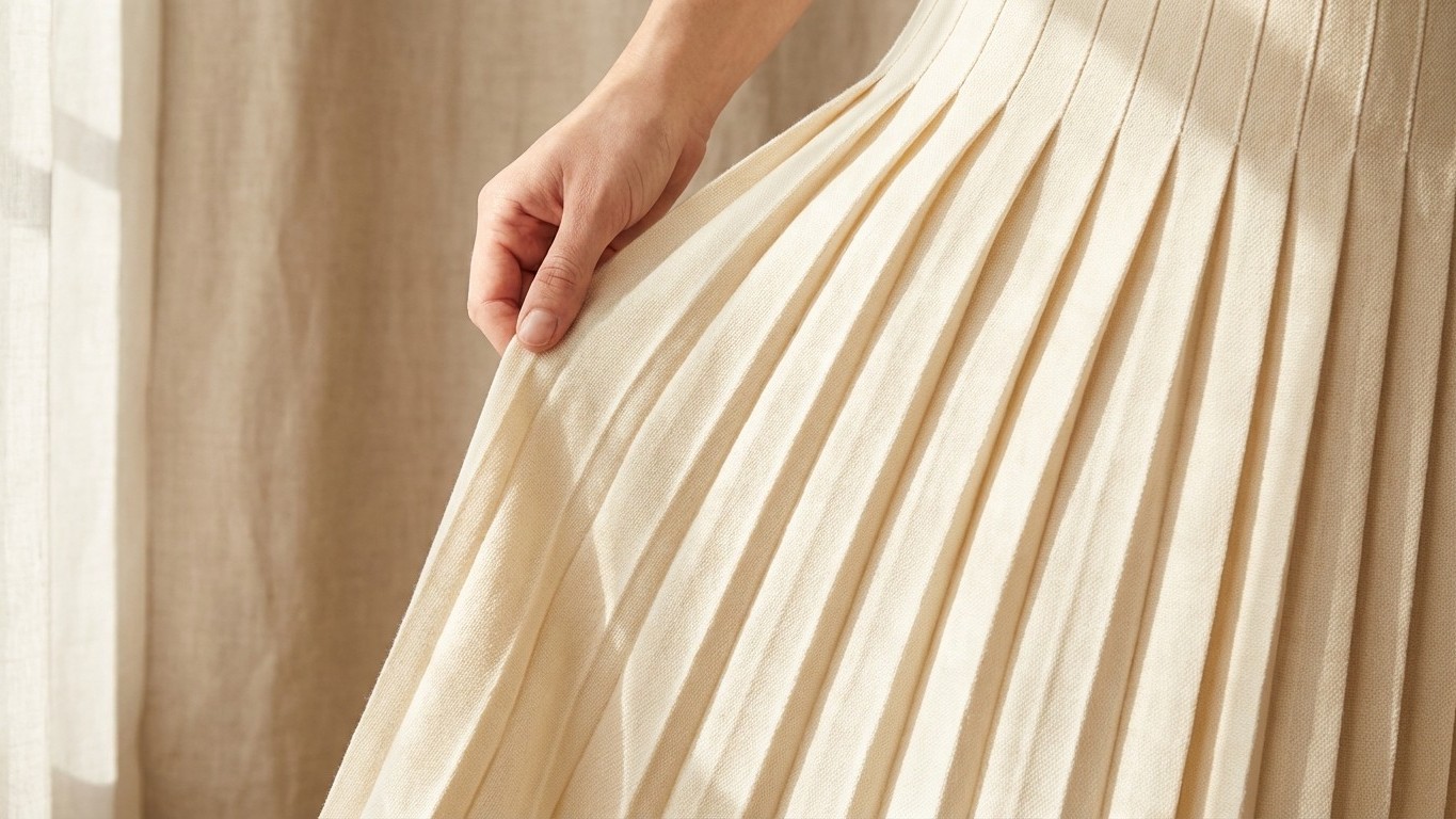 Si l'étiquette de votre jupe plissée indique cette matière, vos plis sont déjà condamnés