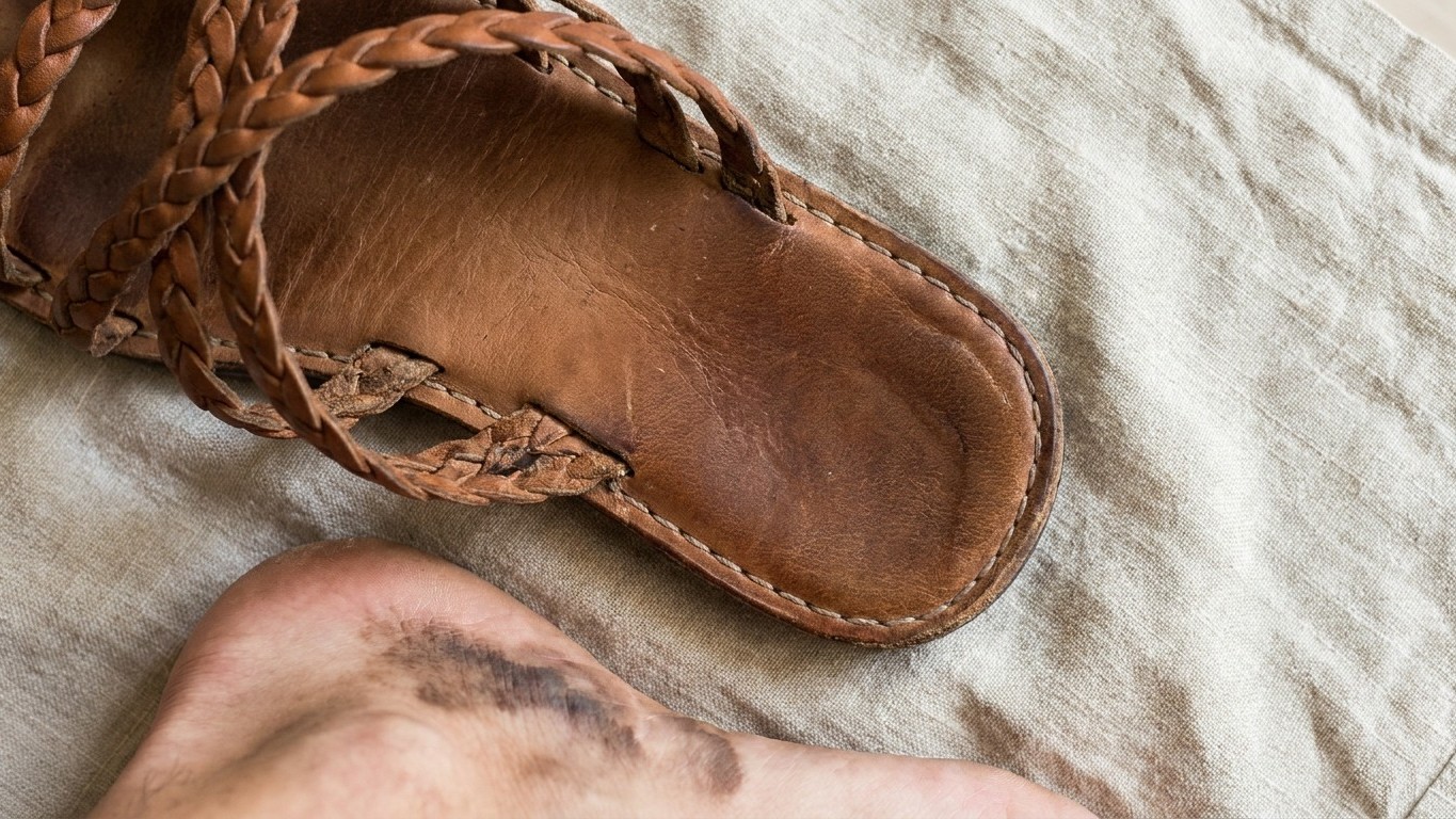 Si vos sandales en cuir laissent des traces noires sur vos pieds, oubliez le talc : les cordonniers utilisent ceci
