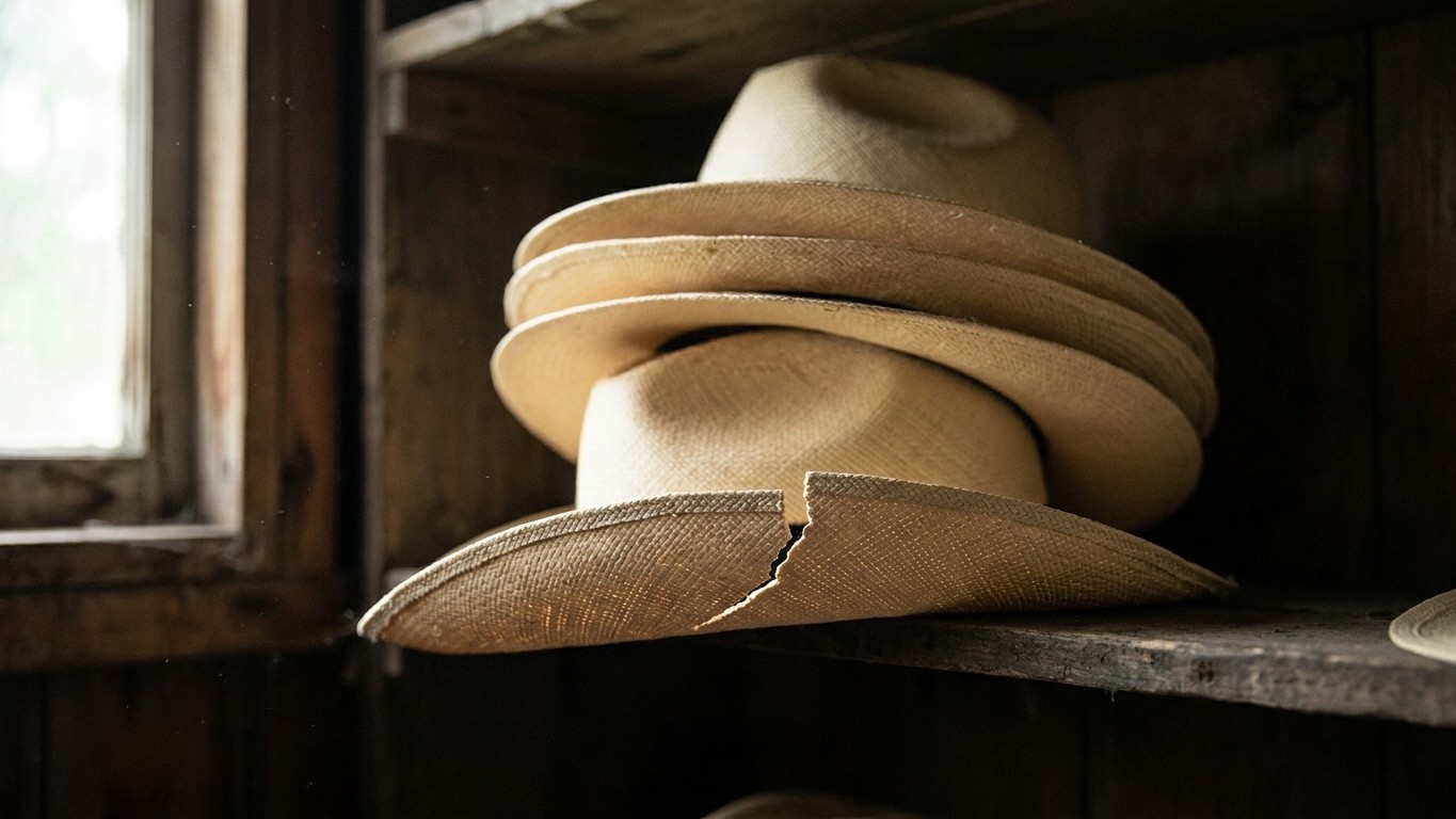 J'ai empilé mes panamas en paille dans le placard tout l'hiver : en sortant celui du dessous, j'ai compris pourquoi le bor...
