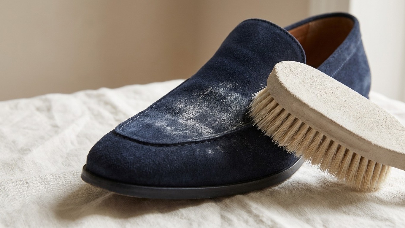 Je frottais les auréoles blanches sur mes mocassins en daim avec une brosse : un cordonnier m'a montré pourquoi elles s'in...
