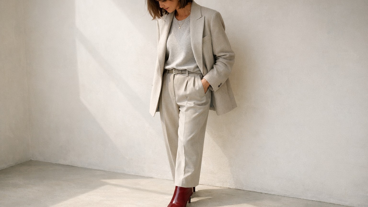 C'est fini pour le total look beige : en 2026, le rouge profond s'invite sur un seul accessoire et réveille toute la tenue