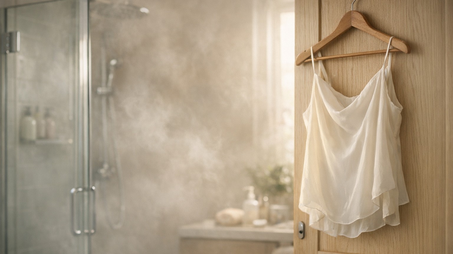 Ma mère suspendait toujours sa robe dans la salle de bain avant de sortir : j'ai ri pendant des années avant de comprendre...