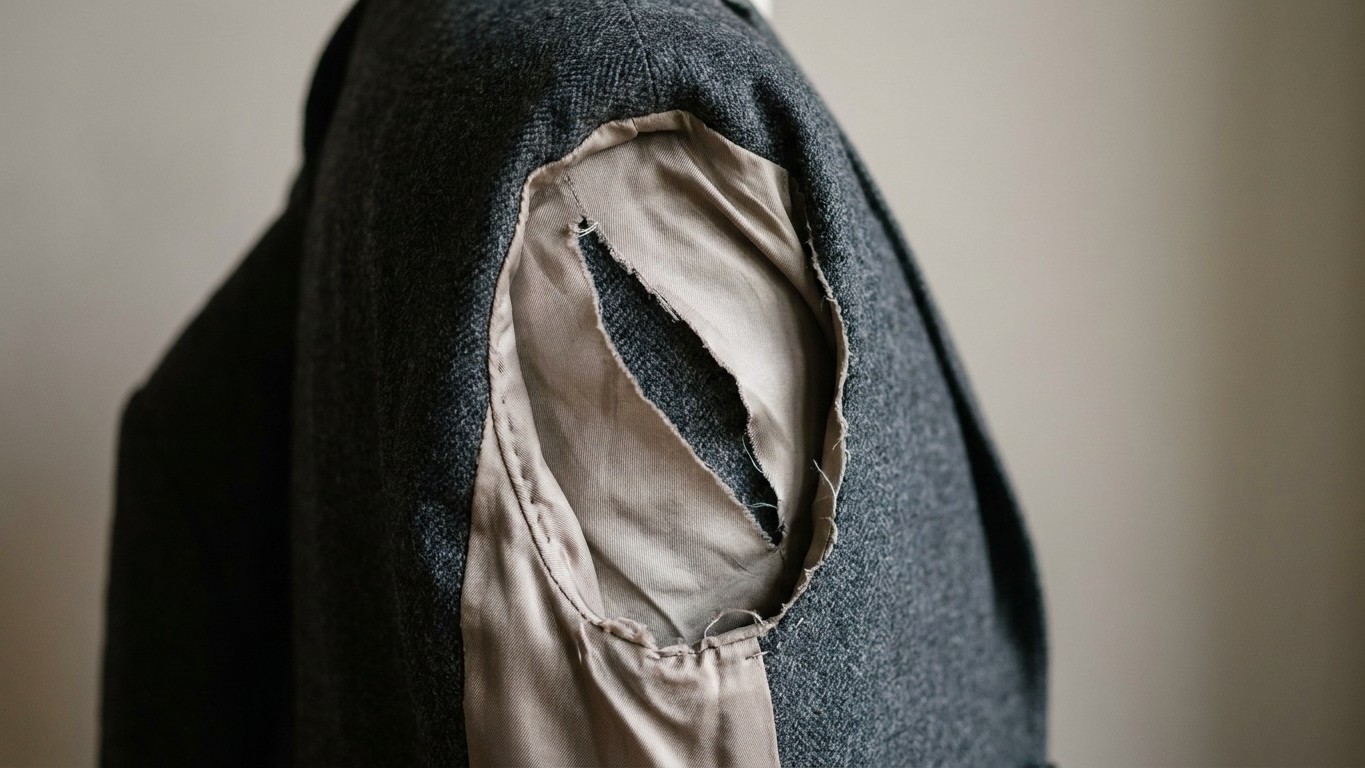 J’ai porté ma veste de tailleur à même la peau tout l’été pour rester léger : quand la doublure s’est fendue sous l’emmanc...