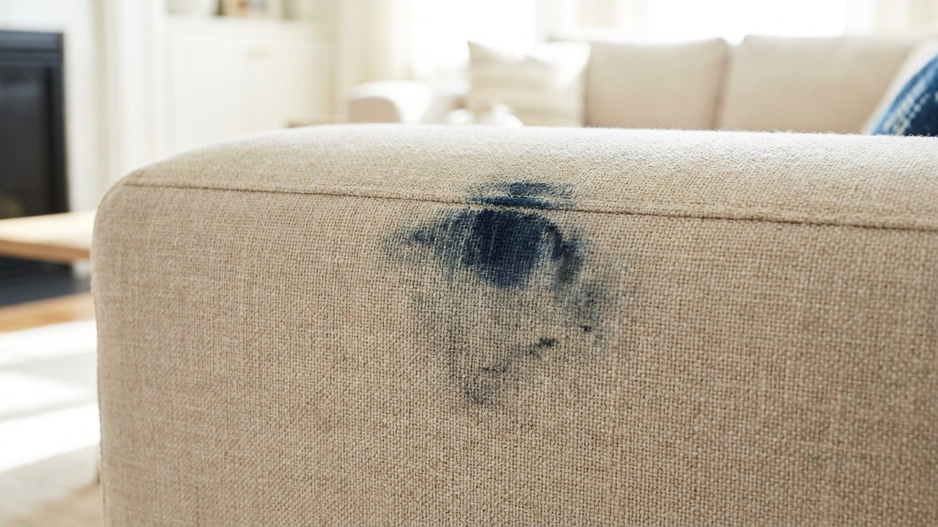 Fini de s'asseoir en jean brut sur un canapé clair : ce que la sueur libère dans les fibres sans que vous le voyiez