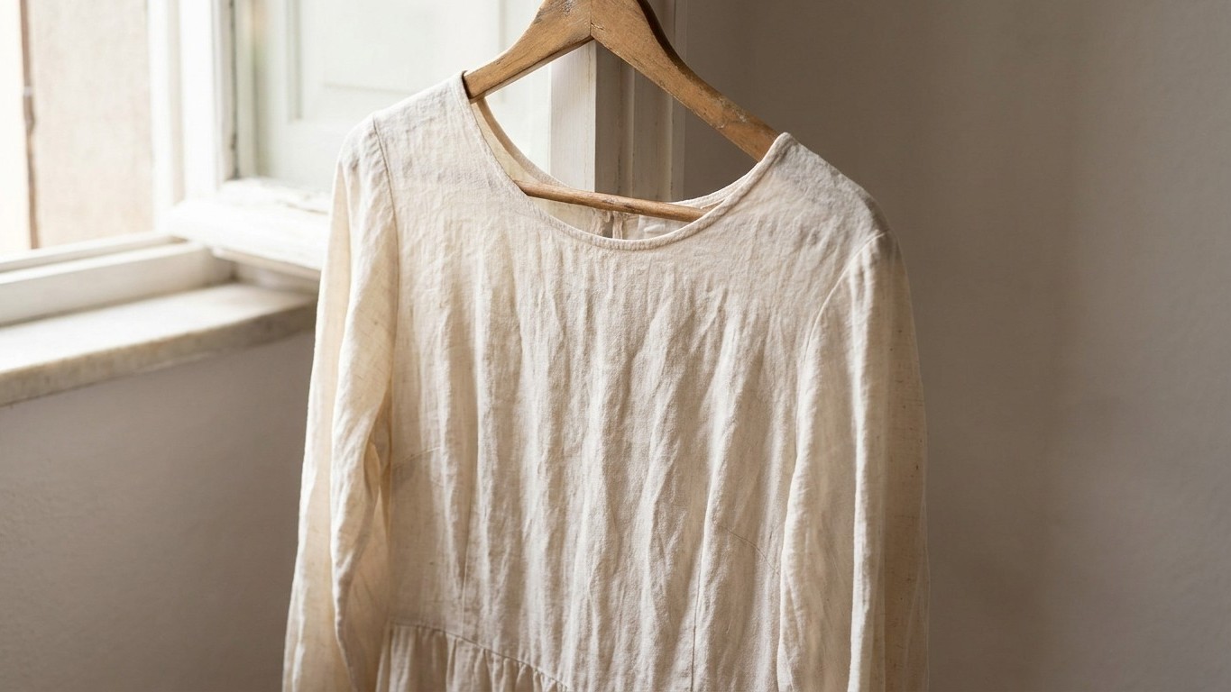 J'ai posé ma robe en lin encore humide devant le ventilateur juste pour gagner du temps : quand je l'ai enfilée le soir, i...