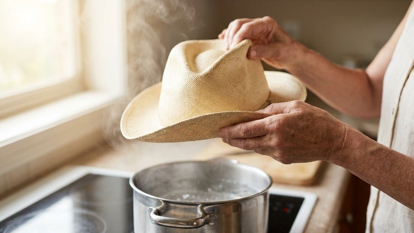 Ma mère tient toujours son chapeau de paille au-dessus d'une casserole en rentrant de vacances et ce n'est pas pour le net...
