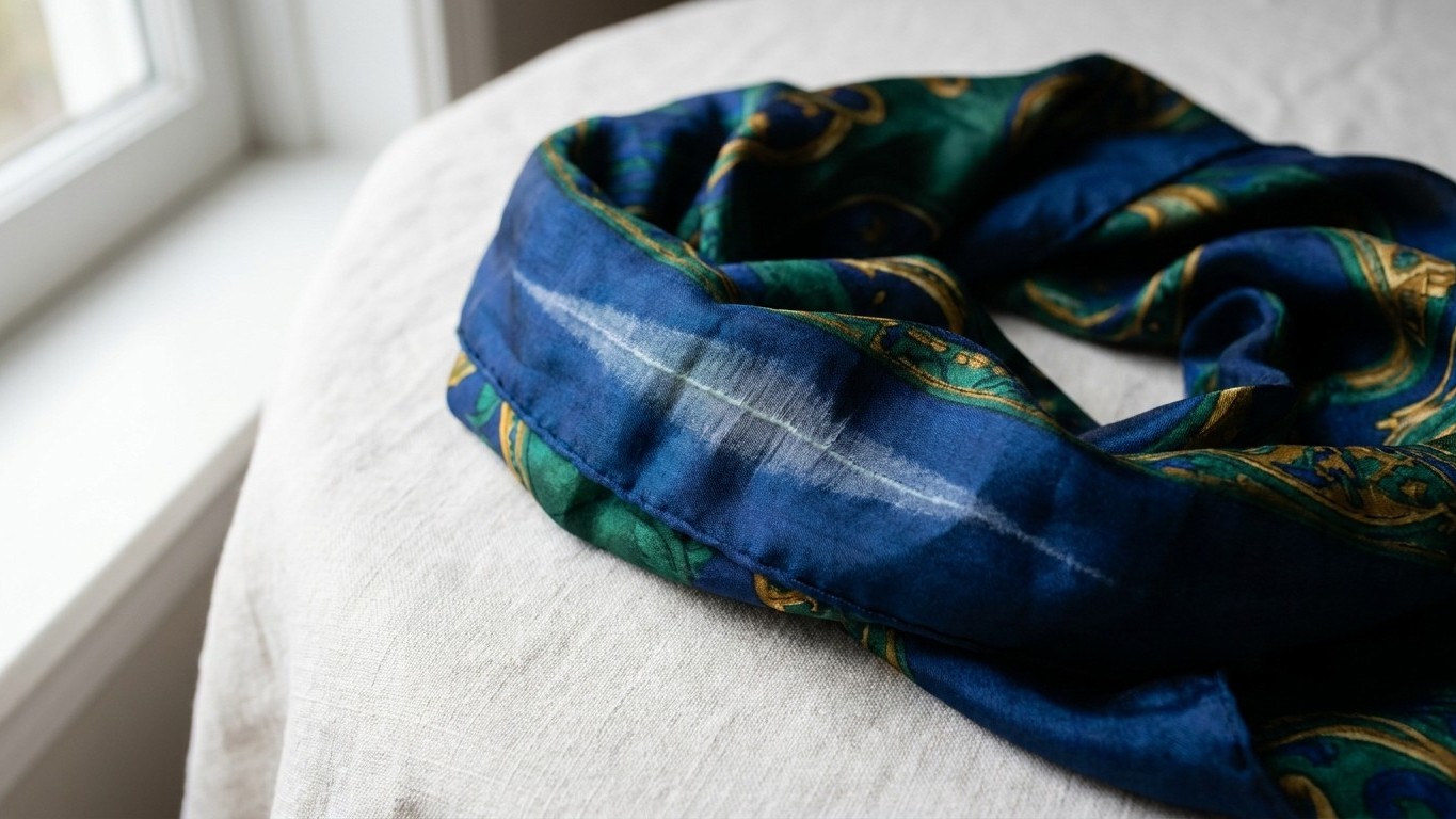 Mon foulard en soie habille la même poignée depuis deux ans : le jour où je l'ai dénoué pour le laver, j'ai vu ce qui s'ét...