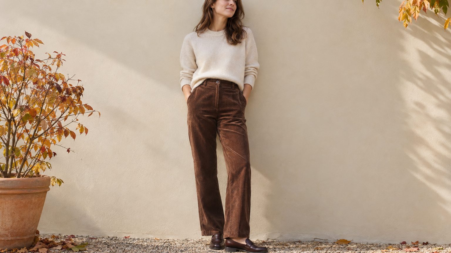 Comment porter un pantalon en velours côtelé en 2026 : coupes, couleurs et associations qui fonctionnent